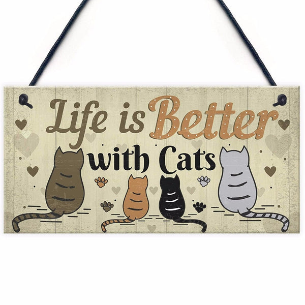 Funny Cats Hanging Plaques Bedroom  Gamer Plaques Christmas Birthday Gifts For Pet Lover