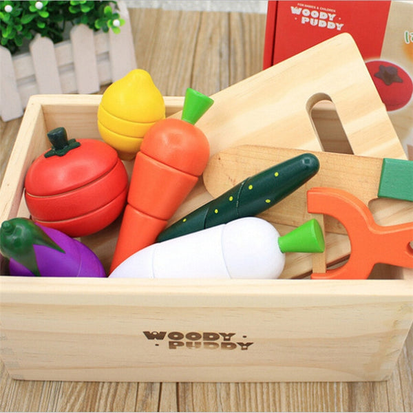 Montessori cut fruits and vegetables toys