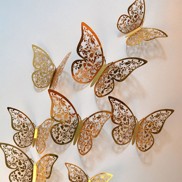 Hollow Butterflies 3D Wall Stickers for Kids Rooms Decoration